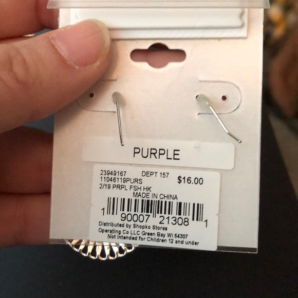 NWT purple silver earrings - Picture 3 of 3